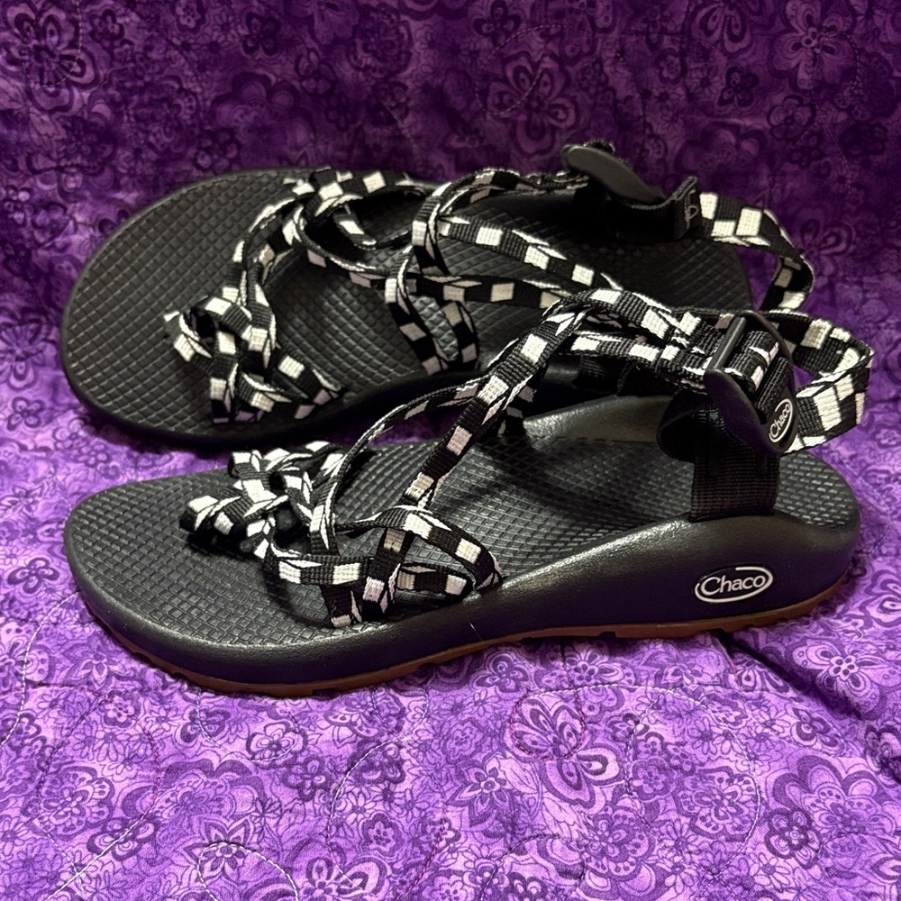 Chaco Women's Strappy Black and White Sandals